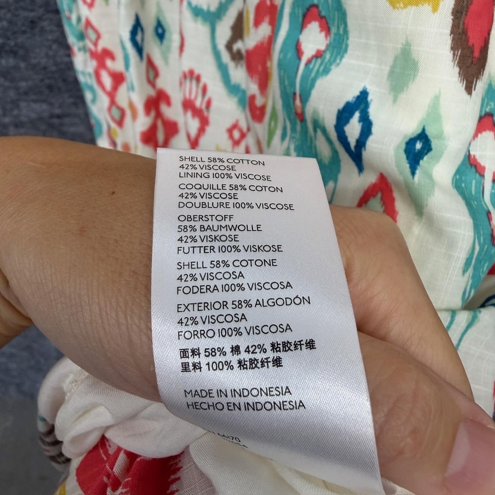 Anthropologie Felipa Maxi Dress Womens Medium Multicolor Ikat Midi Smocked NWT - Picture 6 of 11